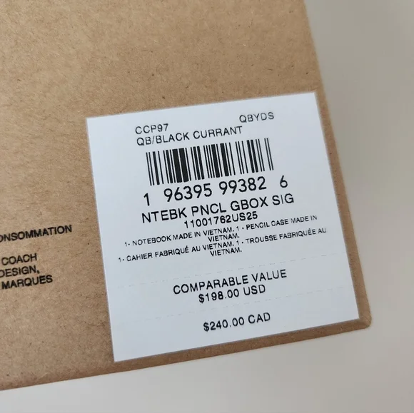 Coach Boxed Notebook And Pencil Case Set In Signature Canvas - Picture 8 of 9